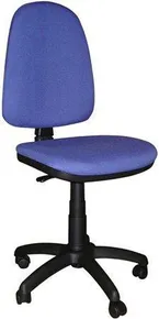 Bürostuhl „Megane“, blau, gepolstert, schwarzes Kreuz